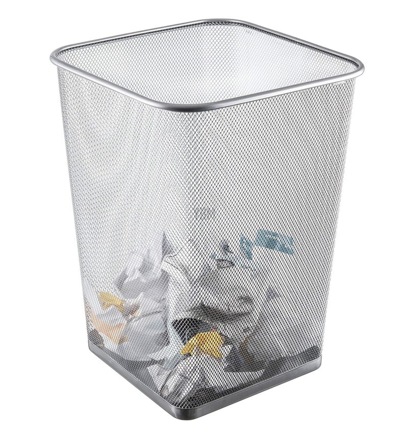 YBM HOME Mesh Wastebasket Trash Can for Home and Office Workspace, Metal Office Trash Can Square-Shaped, 5 Gallon - Image 2